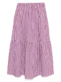 To b. by agnès b. Gingham Ripple Checked skirt - Purple