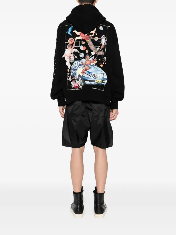 【関税込み】Off-White ブラック Fresco Arrow フーディ Off-White Fresco Arrow Hoodie | Black | FARFETCH JO