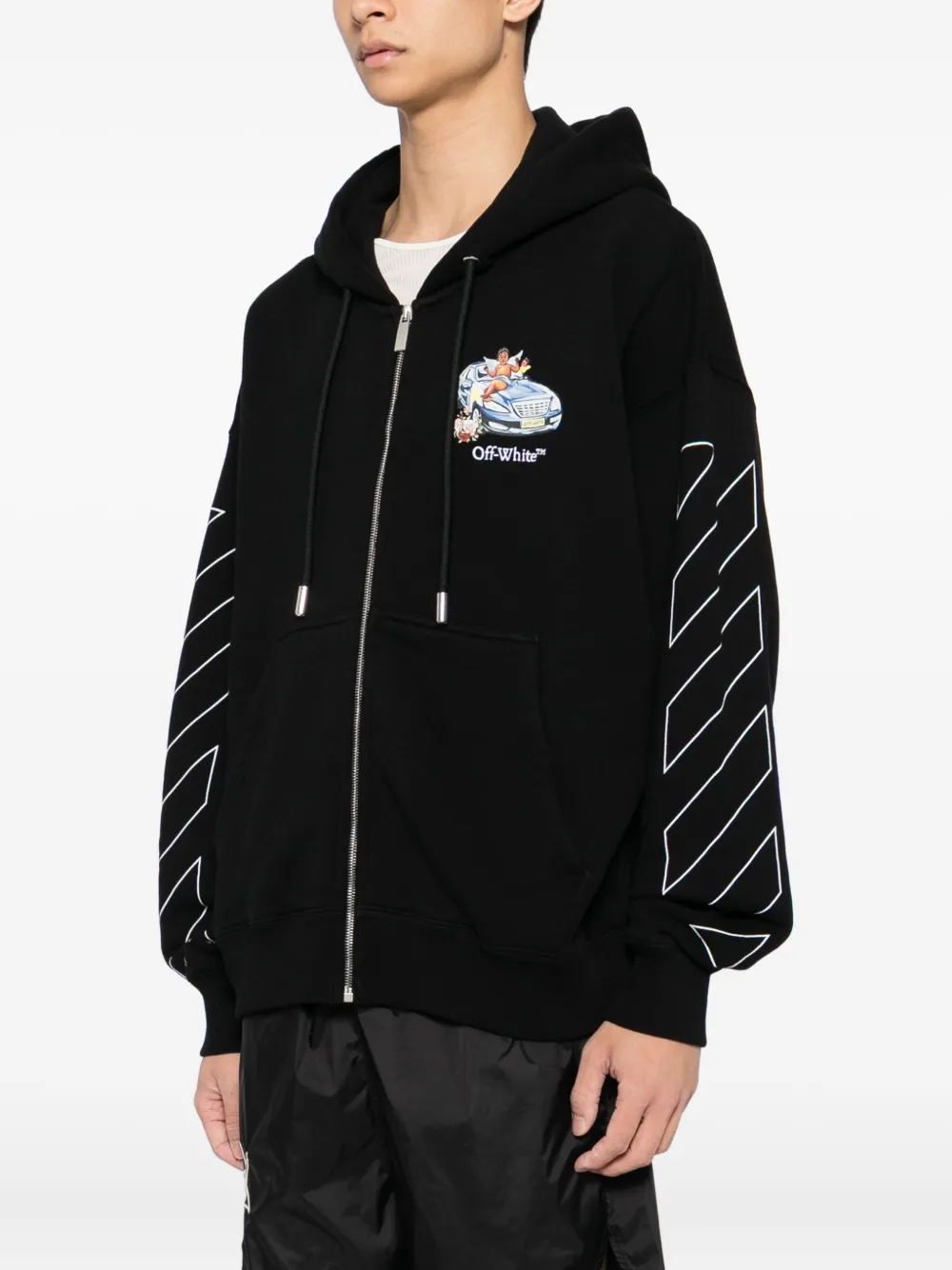 Off-White Fresco Arrow hoodie Zwart