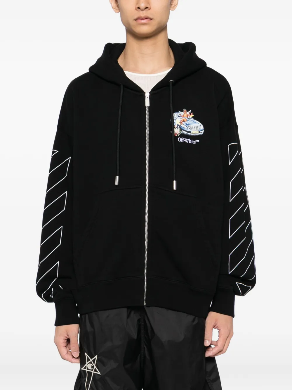 Off-White Fresco Arrow hoodie Zwart
