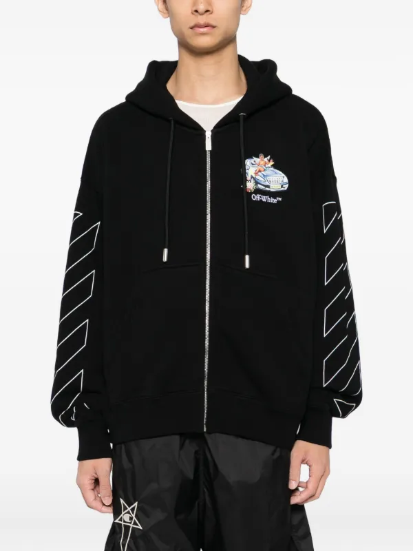 【関税込み】Off-White ブラック Fresco Arrow フーディ Off-White Fresco Arrow Hoodie | Black | FARFETCH JO