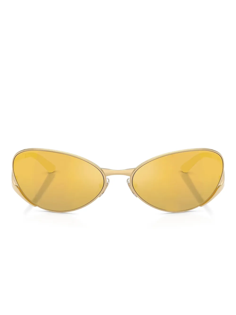 Versace Eyewear Occhiali ovali metallici - Giallo