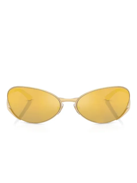 Versace Eyewear lentes de sol con armazón ovalada metalizada
