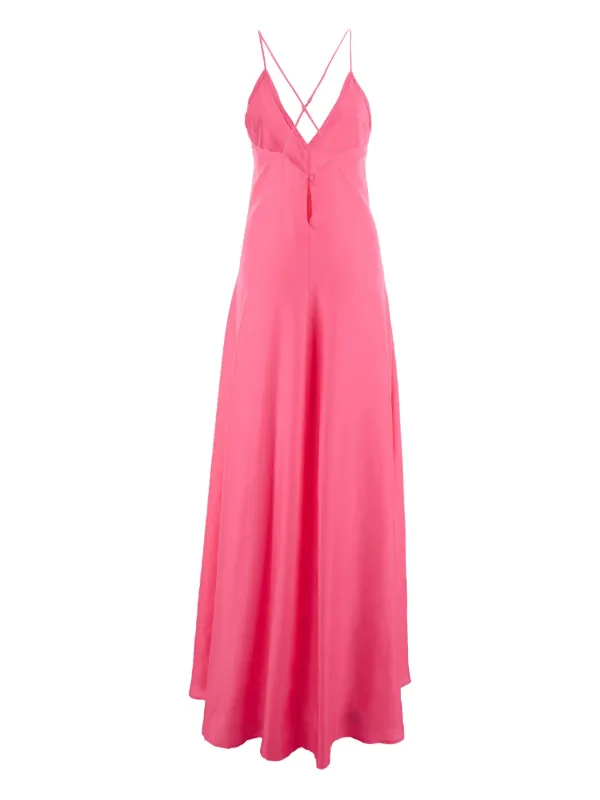 floral dresses for women long sleeve Berylove Women Purple A Line Maxi Dress V Neck Long Sleeve Pleated Floral Wedding Guest Dress, Purple / XL