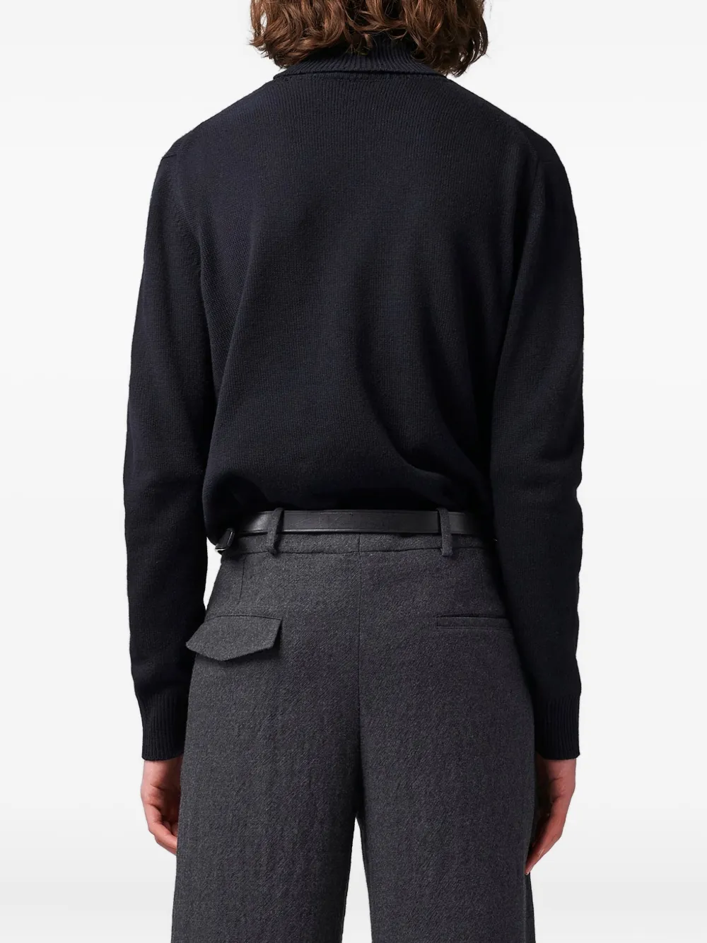 Ann Demeulemeester turtleneck knitted sweater Zwart