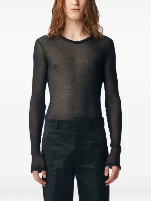 ANN DEMEULEMEESTERアン シースルーヘンリーネックロンT ANN DEMEULEMEESTERアン シースルーヘンリーネックロンT