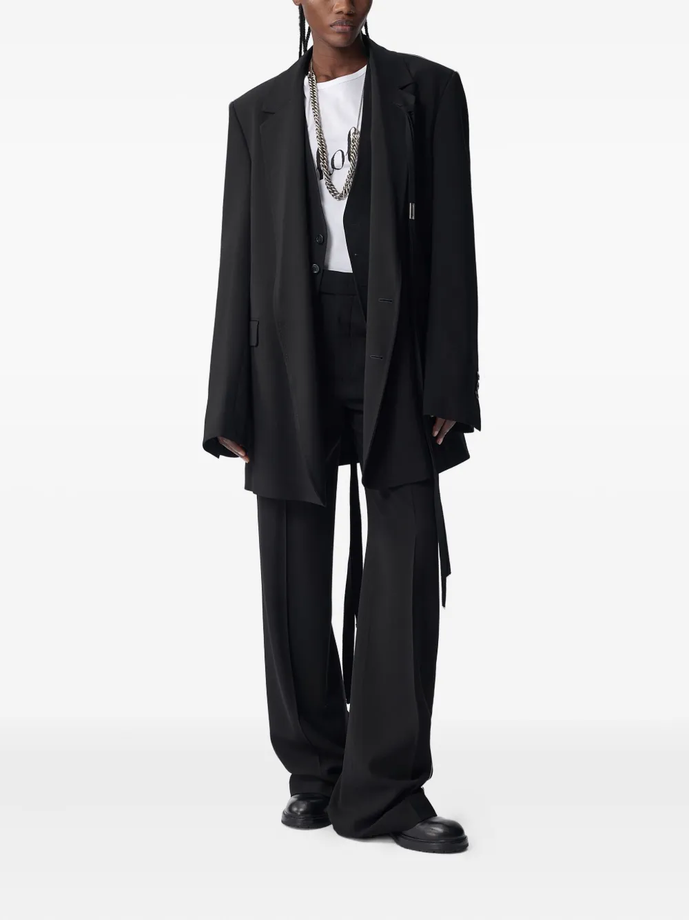 Ann Demeulemeester pleated trousers Zwart