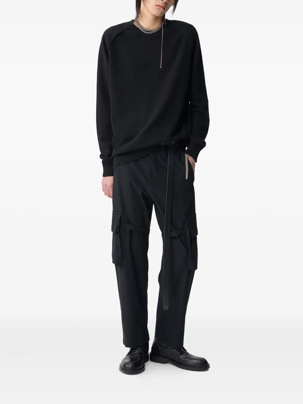 Ann Demeulemeester knitted jumper - Zwart