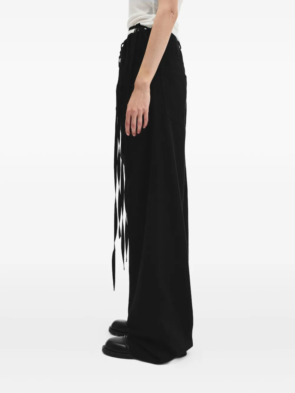 Ann Demeulemeester Kristel five-pocket tie-detail jeans Zwart