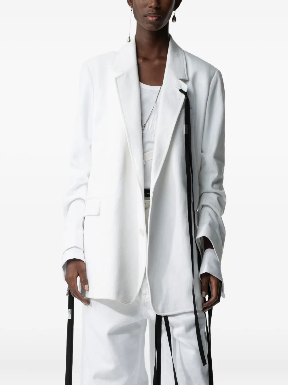 Ann Demeulemeester single-breasted blazer Wit