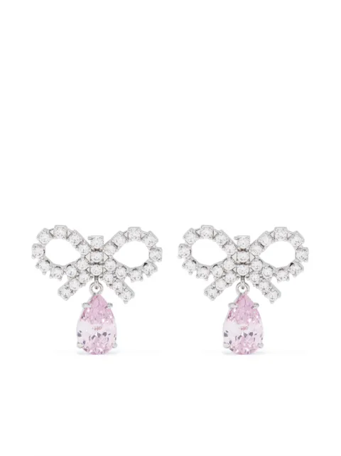 Self-Portrait bow-detail earrings