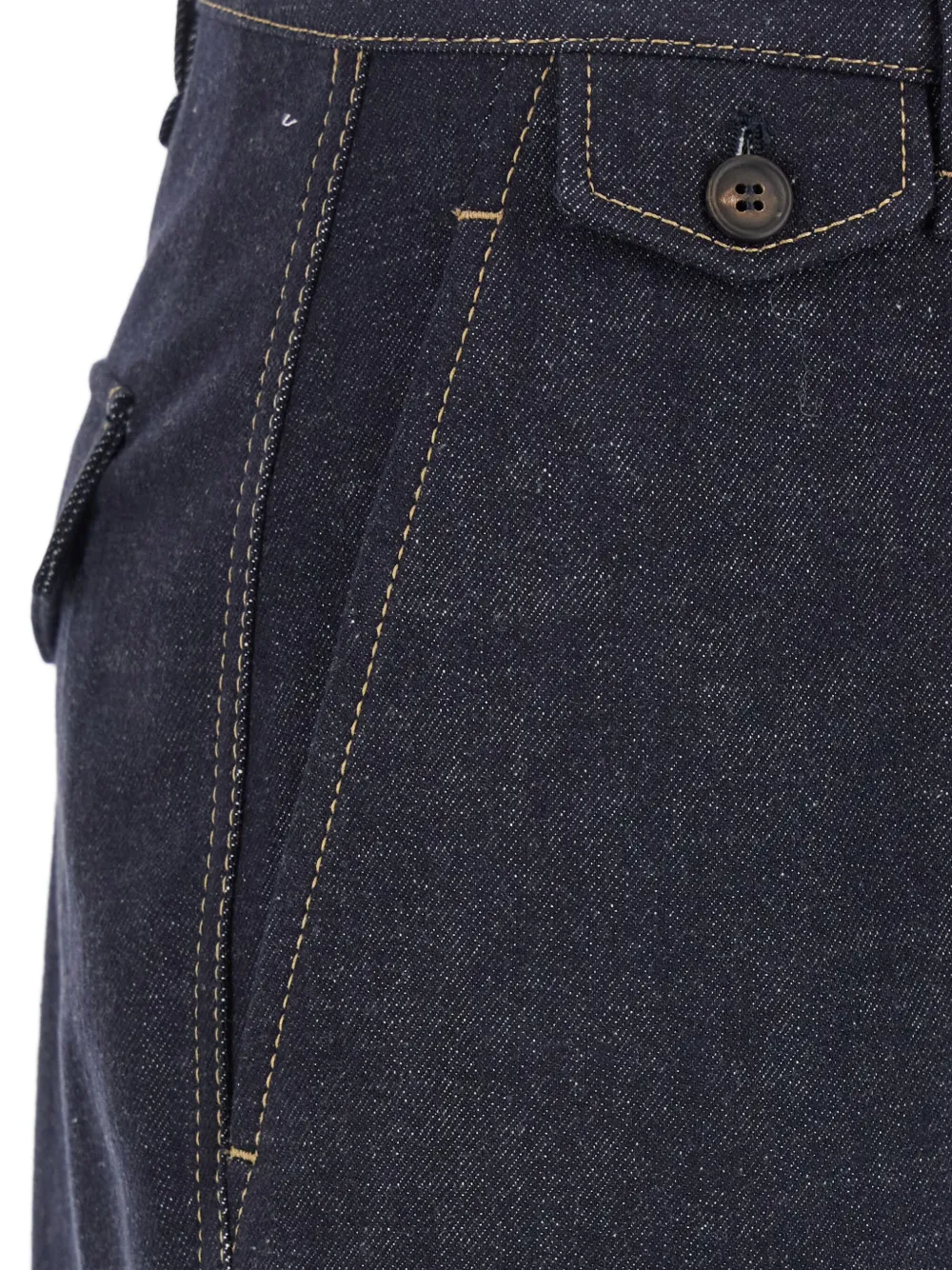 Brunello Cucinelli Jeans met contrasterende stiksels Blauw
