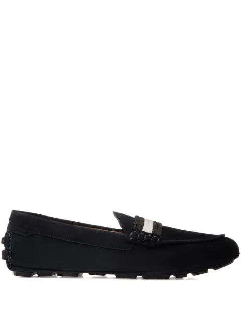 Bally ribbon-detail suede loafers