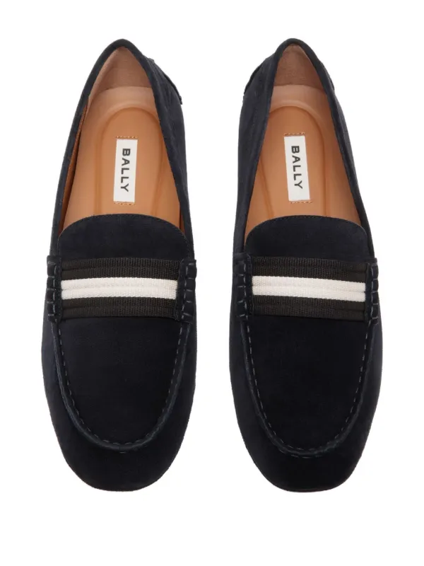 Bally ribbon-detail Suede Loafers | Blue | FARFETCH OM display picture 3