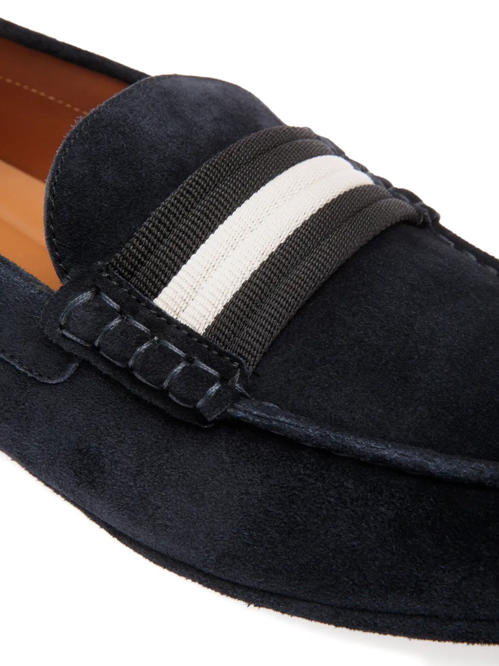 Bally ribbon-detail suede loafers Blue