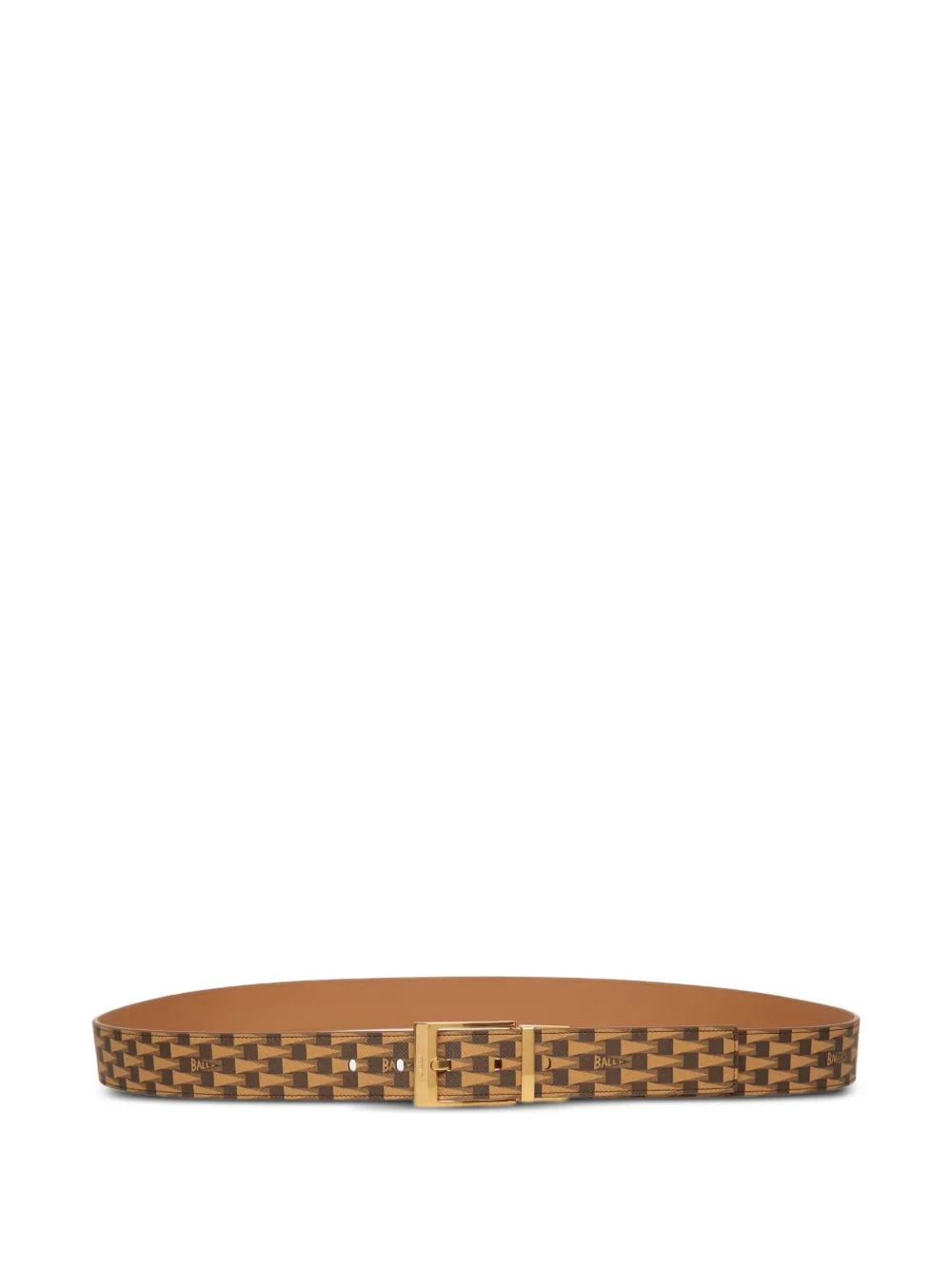 Bally pennant-print leather belt | Brown | Image 1