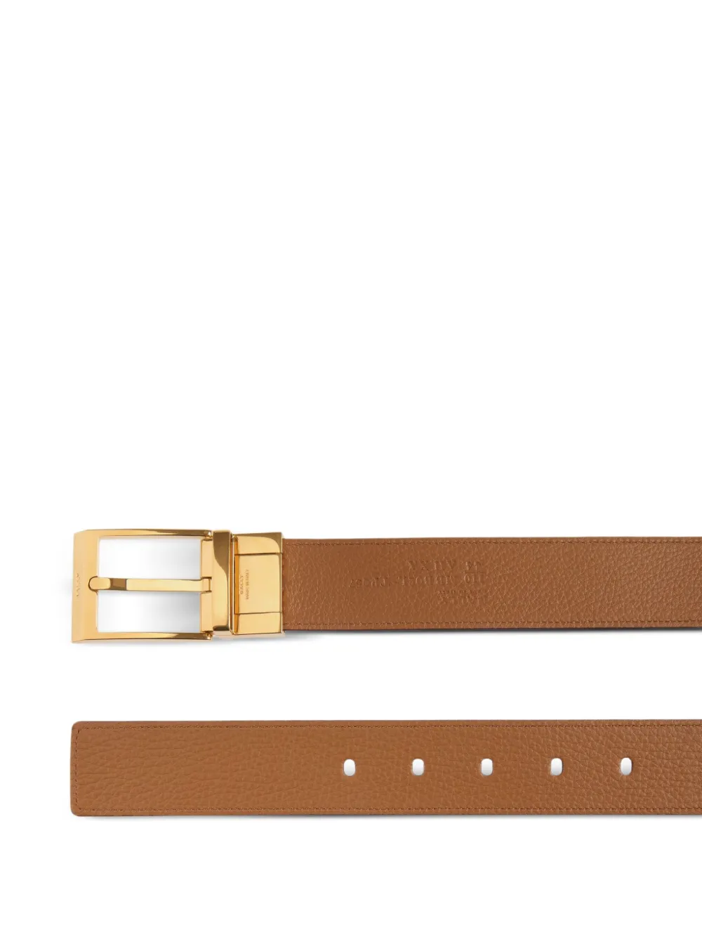 Bally Leren riem met print - Bruin