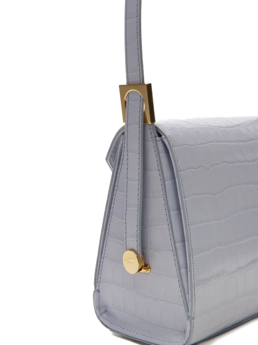 Bally Crocodile-print Top-handle Bag In White