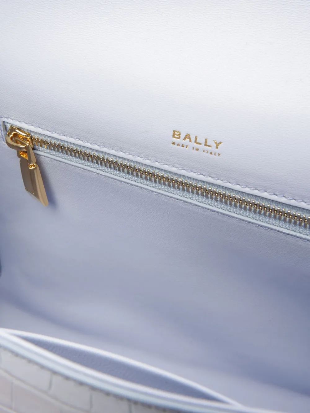 Bally Crocodile-print Top-handle Bag In White