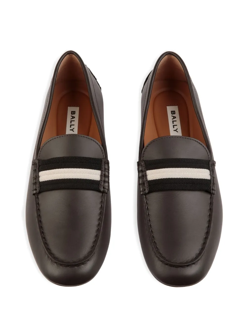Bally ribbon-detail leather loafers Brown