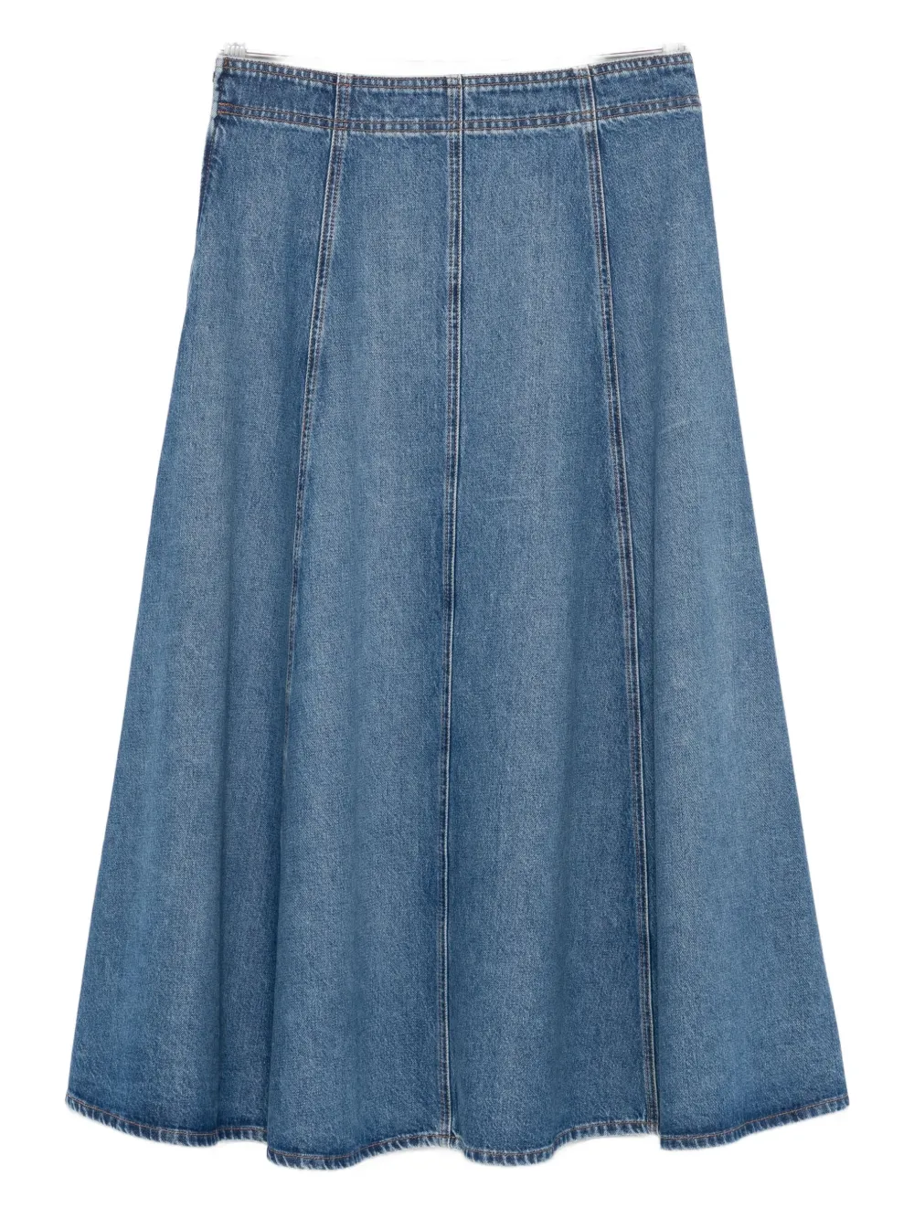 Ulla Johnson Uma panelled denim midi skirt - Blauw