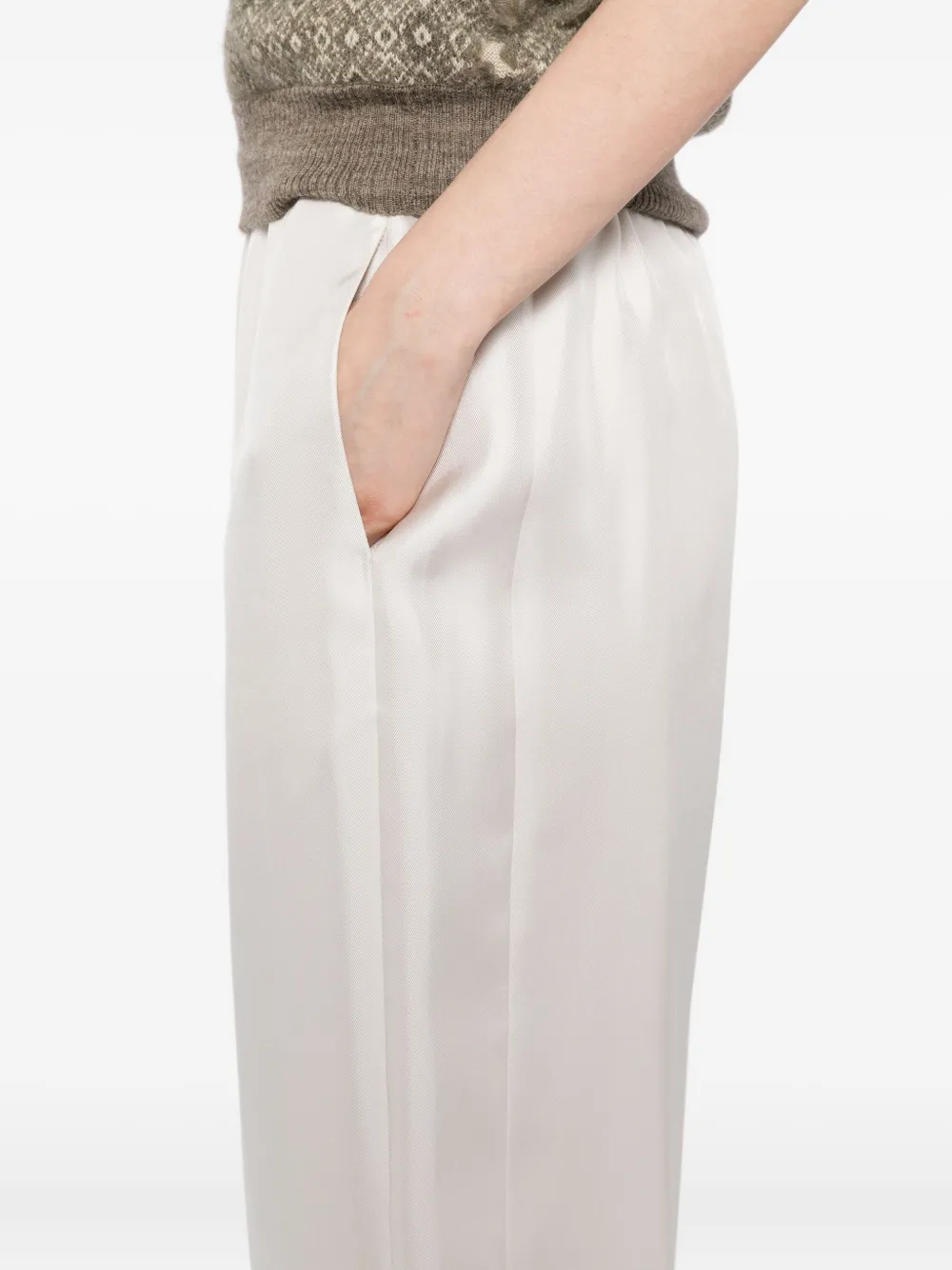 Lisa Yang Zijden broek Beige