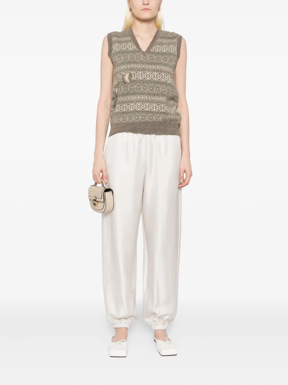 Lisa Yang Zijden broek Beige