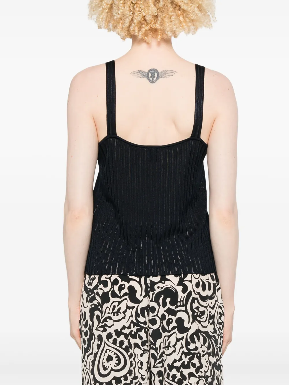 BOSS Geribbelde tanktop Blauw