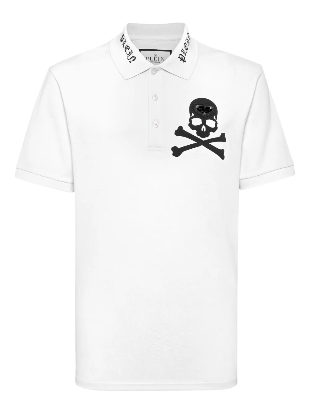 Philipp Plein Skull & Bones polo shirt Wit