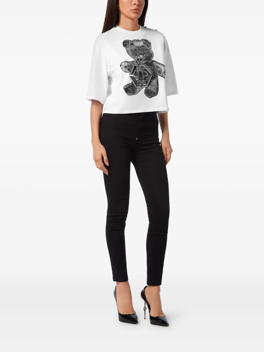 Philipp Plein 3D Teddy T-shirt Wit