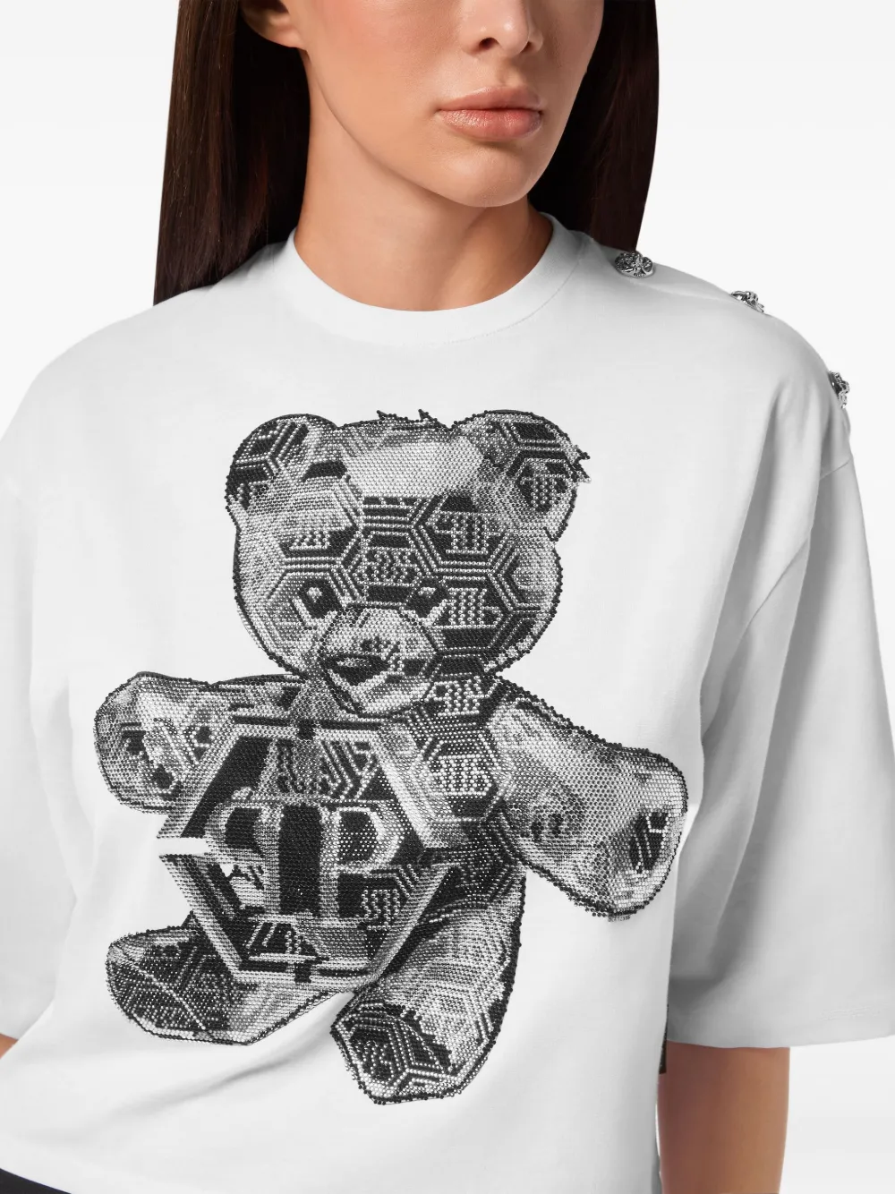 Philipp Plein 3D Teddy T-shirt Wit