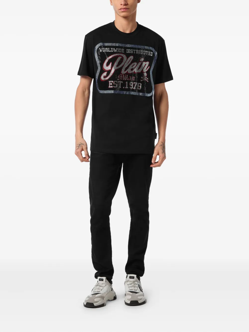 Philipp Plein Patch Plein Milan T-shirt Zwart