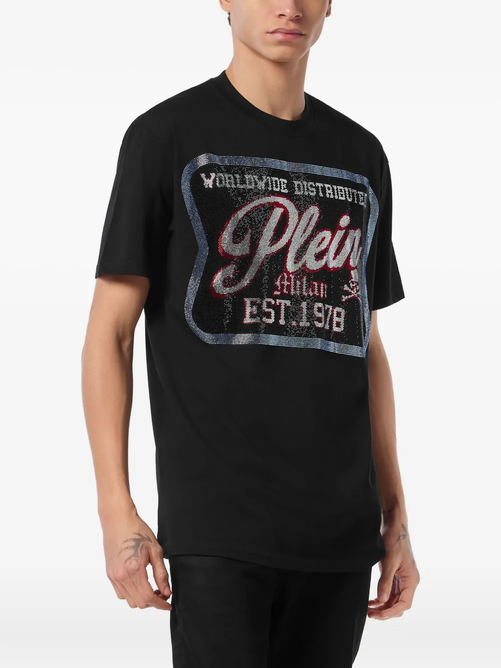 Philipp Plein Patch Plein Milan T-shirt Zwart