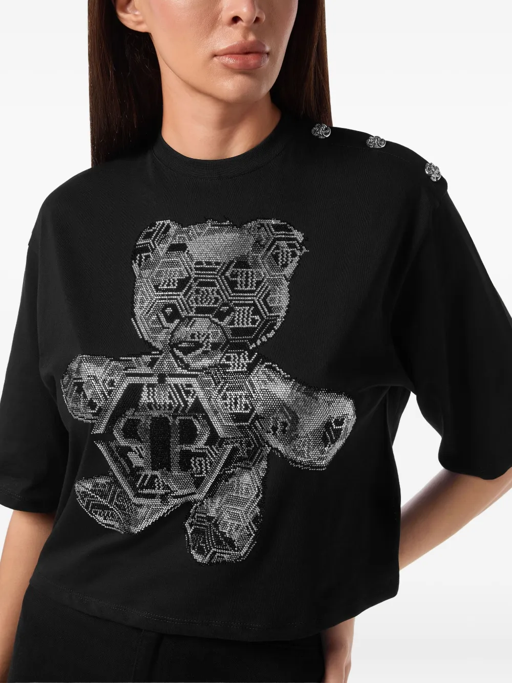 Philipp Plein crystal-embellished t-shirt Zwart