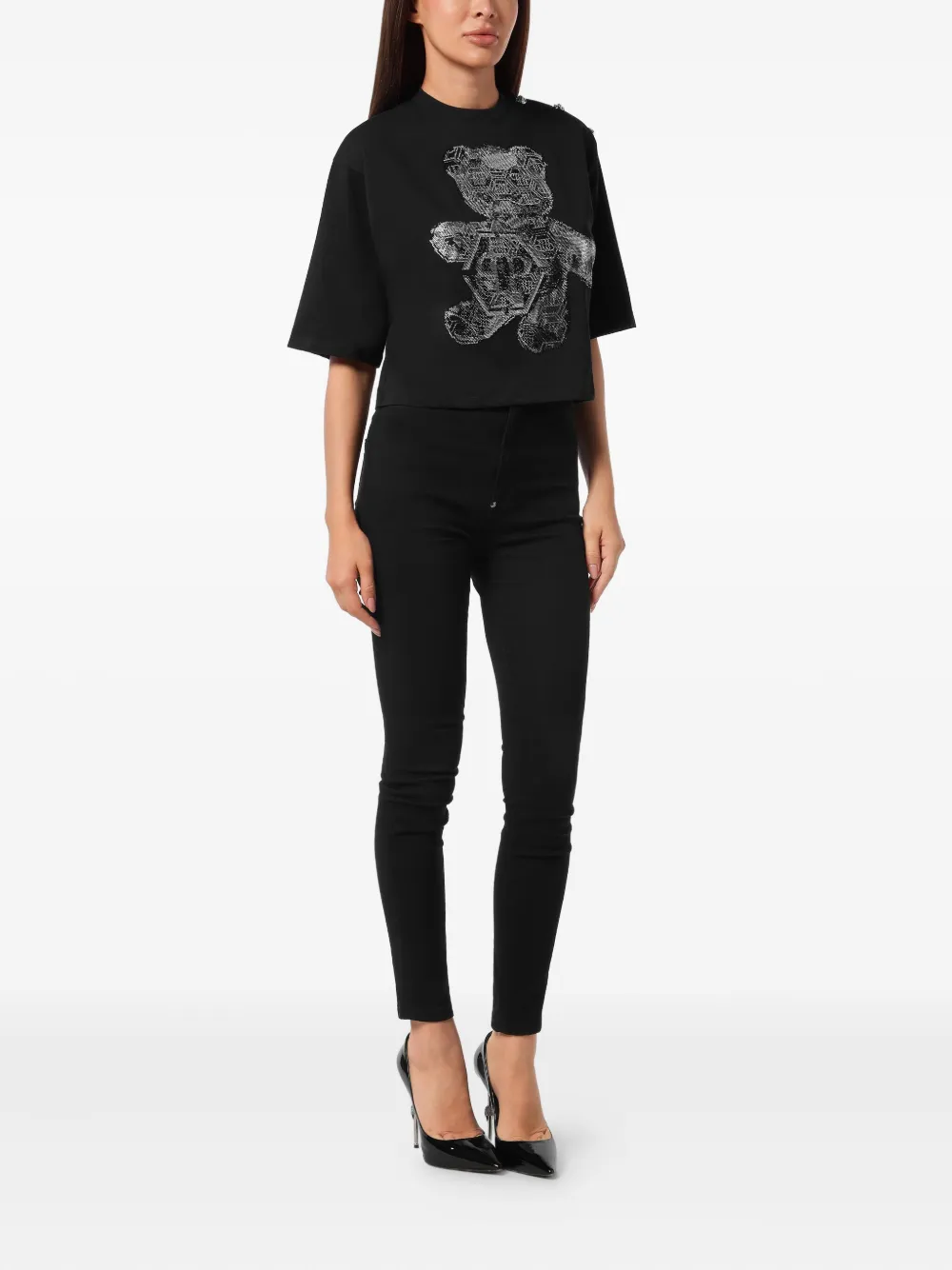 Philipp Plein crystal-embellished t-shirt Zwart