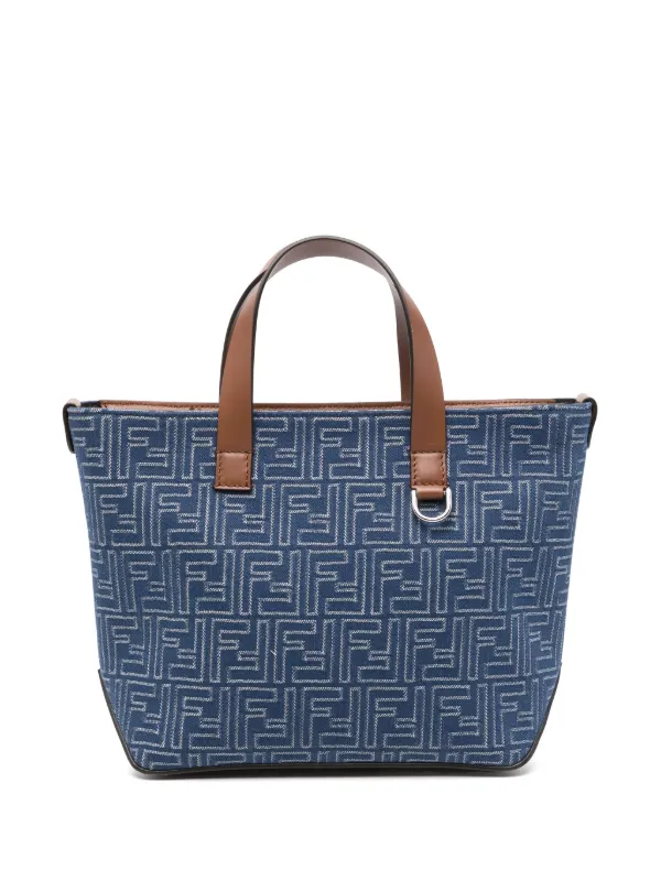 Fendi Small FF Tote Bag in Blue