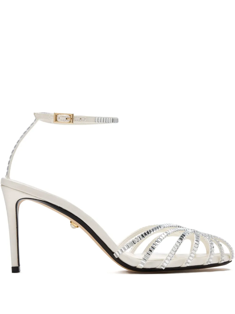 Alevì 80mm Crystal-embellished Stiletto Sandals In White