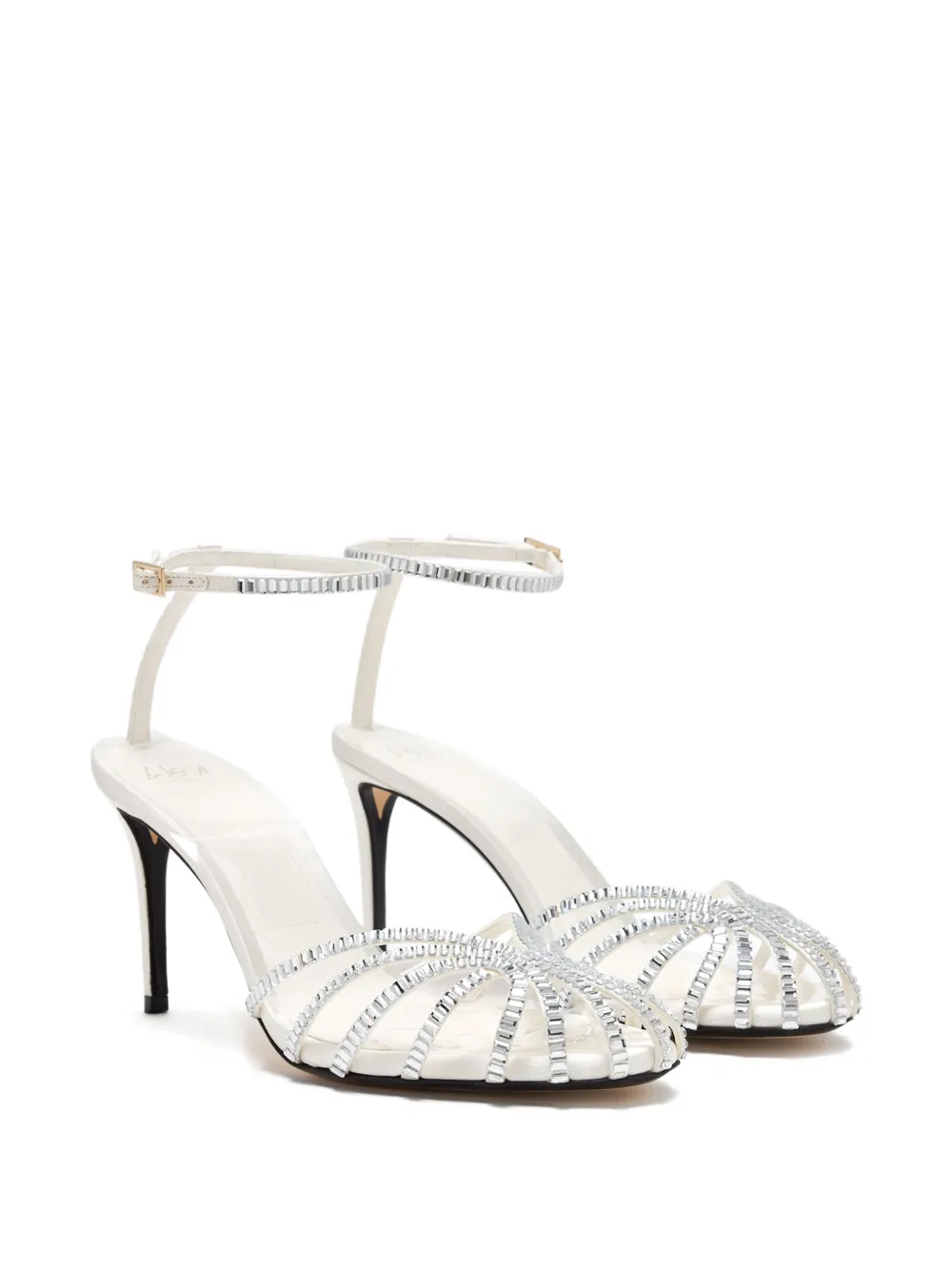 Alevì 80mm Crystal-embellished Stiletto Sandals In White