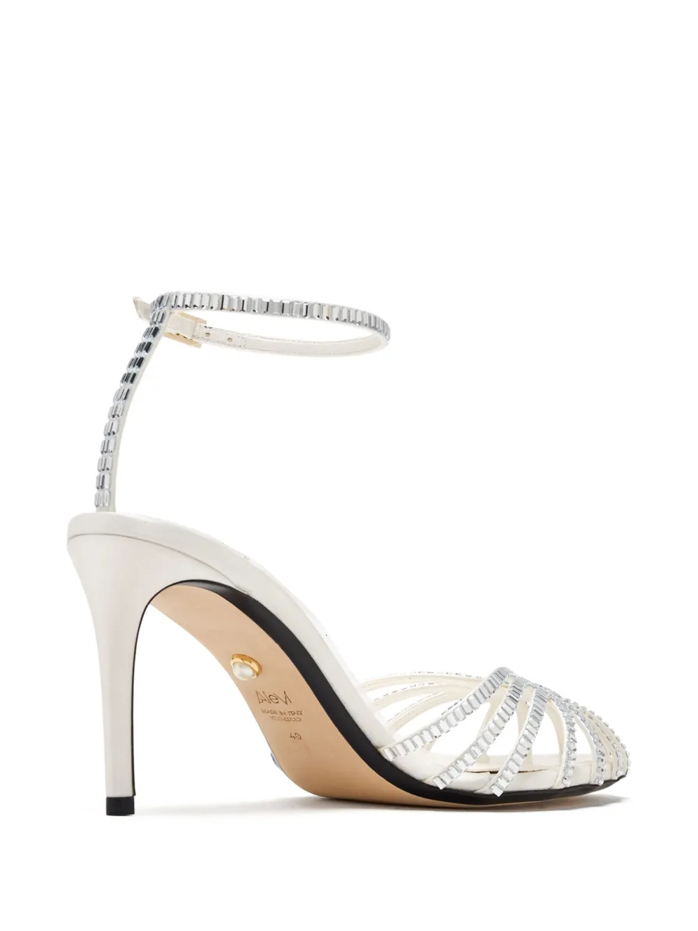 Alevì 80mm Crystal-embellished Stiletto Sandals In White