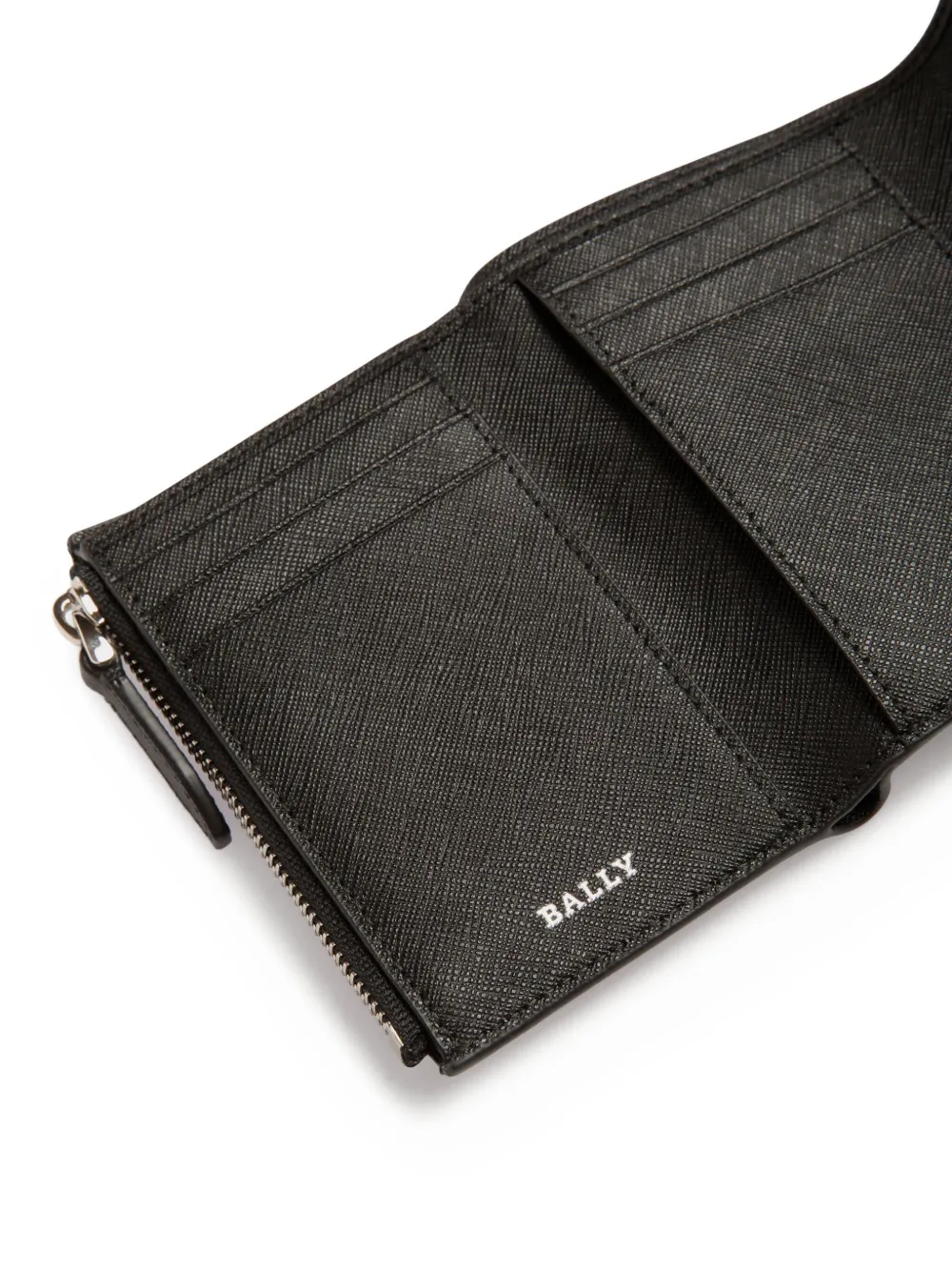 Bally Leren portemonnee met lintdetail Zwart