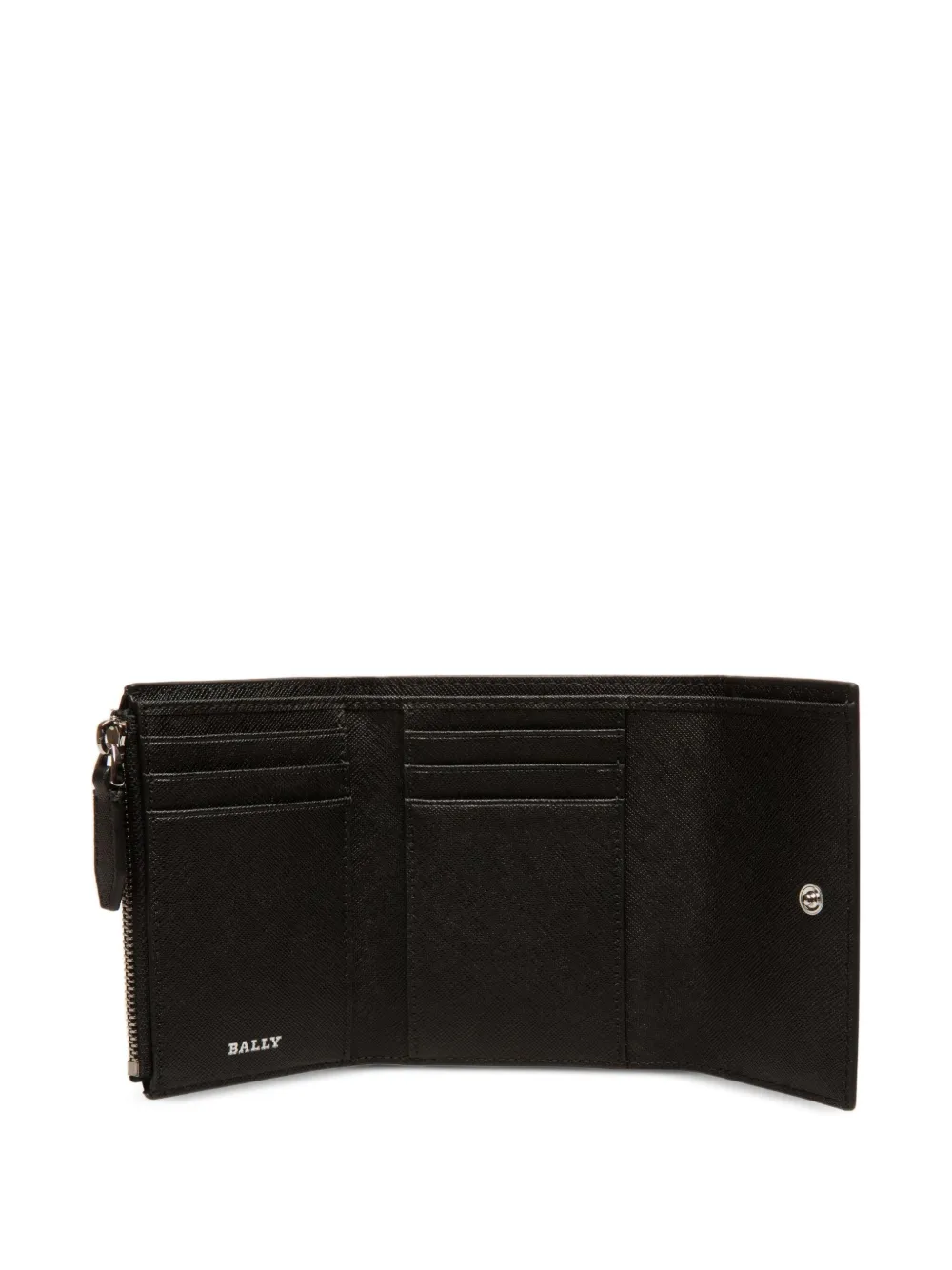 Bally Leren portemonnee met lintdetail Zwart