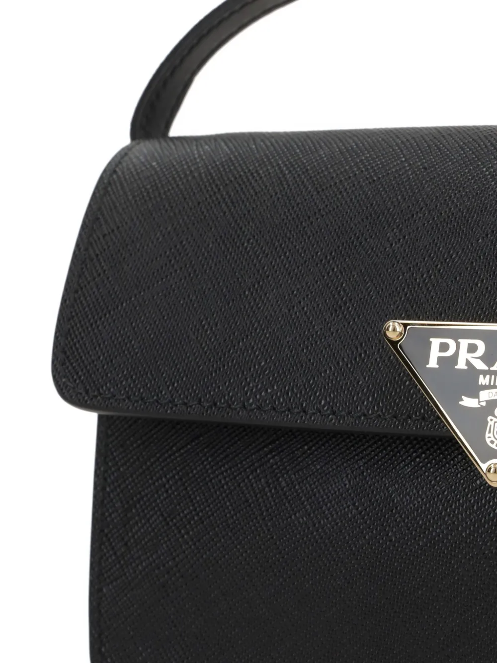 Prada Saffiano leather triangle-logo mini bag Zwart