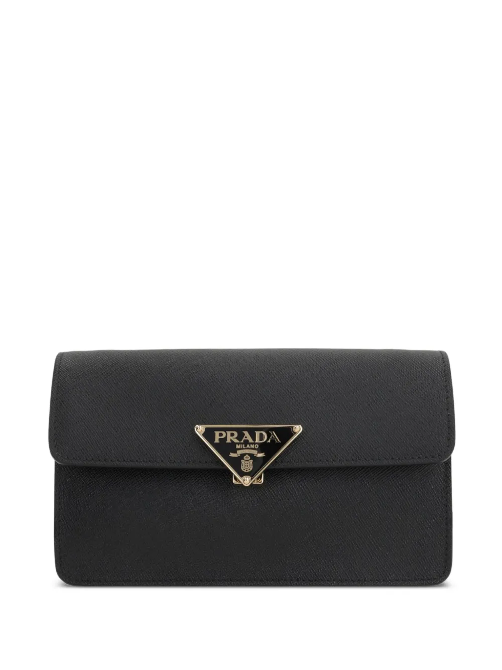 Prada Saffiano leather triangle-logo mini bag Zwart
