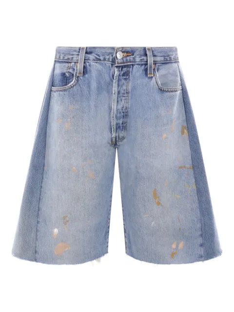B SIDES paint-splatter frayed shorts