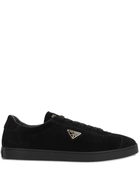 Prada suede logo-plaque sneakers