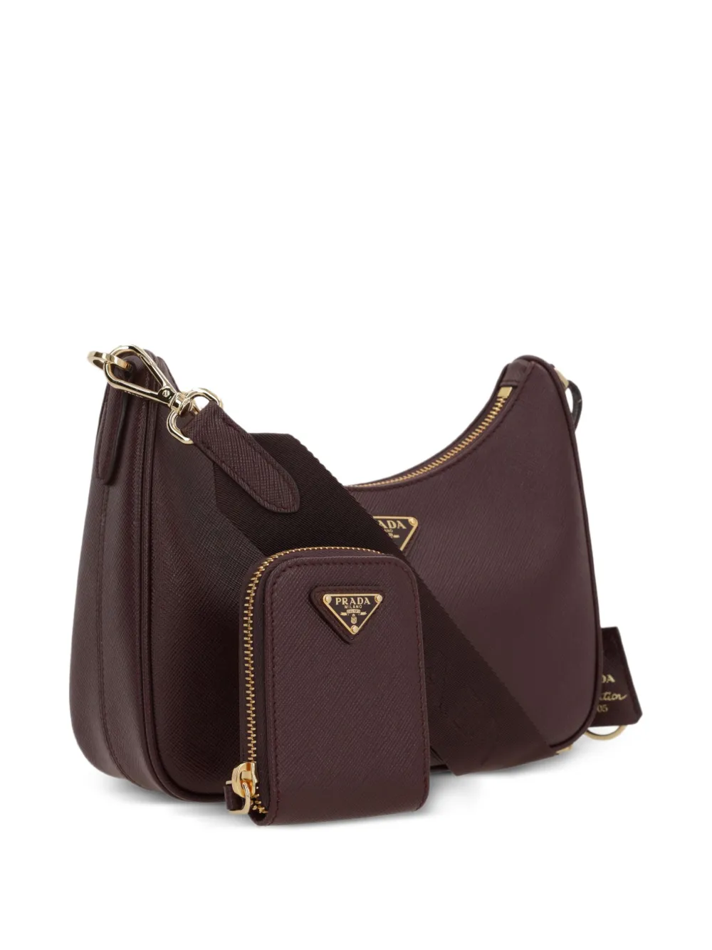 Prada Re-Edition 2005 leren schoudertas Bruin