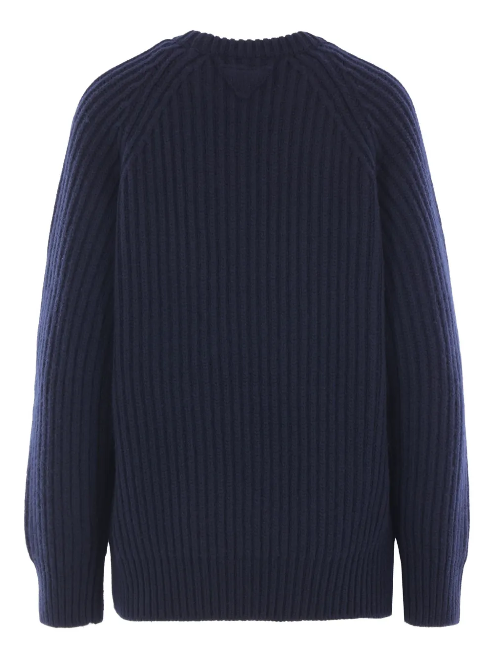 Prada ribbed-knit safety-pin sweater Blauw
