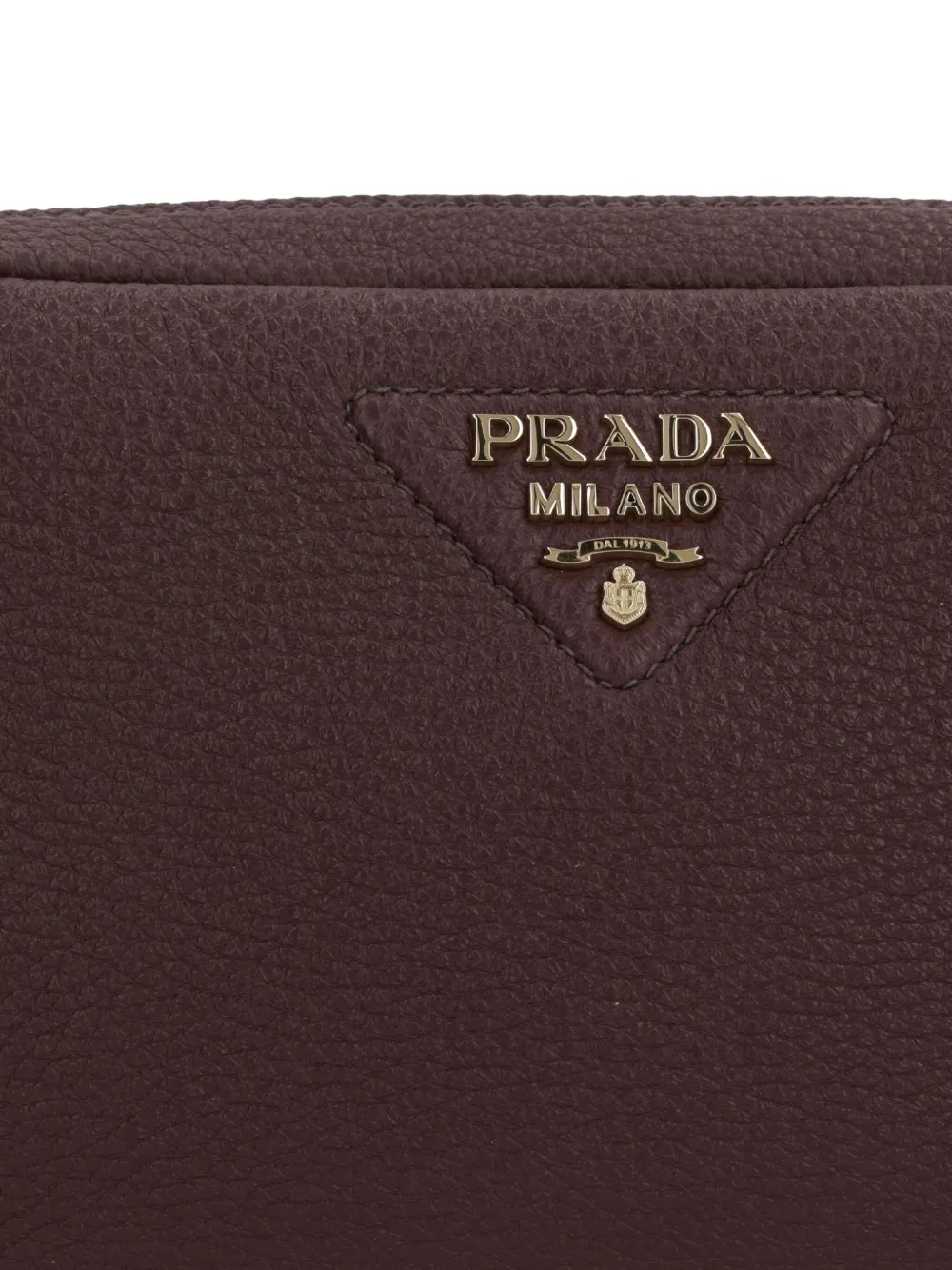 Prada leather logo-plaque shoulder bag Rood