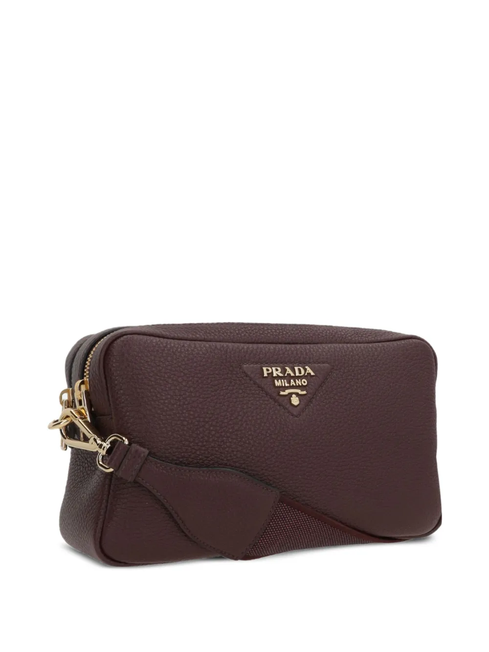 Prada leather logo-plaque shoulder bag Rood