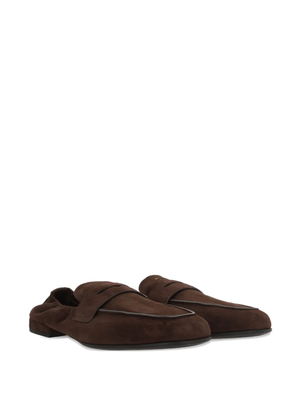 Prada Suède loafers met elastische rug - Bruin